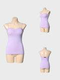 DANCE QUEEN 1094-2 Taro Purple V Neck Suspenders Practice Dance Sport Ballroom leotard