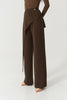 DANCE QUEEN 1161-2 Chocolate Irregular Floats Buckle Wide Leg Ballroom Practice Dancing Trouser