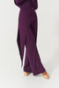 DANCE QUEEN 1161-4 Purple Irregular Floats Buckle Wide Leg Ballroom Practice Dancing Trouser