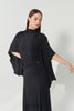 DANCE QUEEN 1206 Black Open Front Draped Kimono Dance Cape Overlay Flowy Short Batwing Sleeve Women Wear Dance Bodysuit Leotard