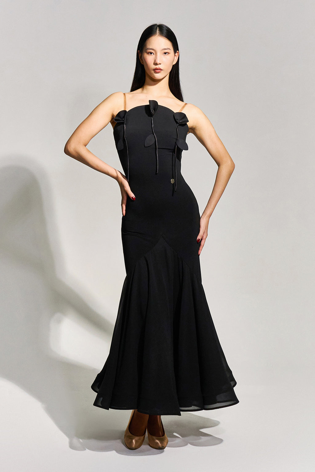 DANCE QUEEN 993 Black Flower Haute Couture Classic Dress dancequeen-dancewear DANCE QUEEN 993 Black Flower Haute Couture Classic Dress dancequeen-dancewear