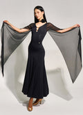 DANCE QUEEN 992 Black Cape Haute Couture Classic Dress