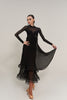 DQ-487-Tailor Made-Black Tulle Ruffle Dress