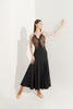 DQ-544 Tailor-Made Nude Black Lace Embellished Godet Dress