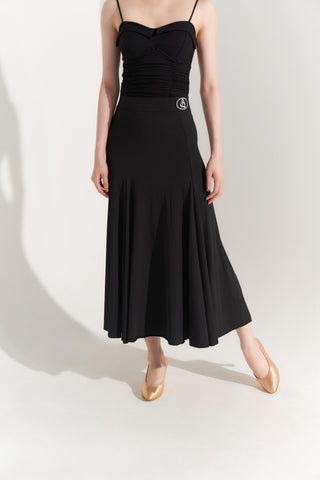 DQ-391 Dance Queen Black Godet Skirt