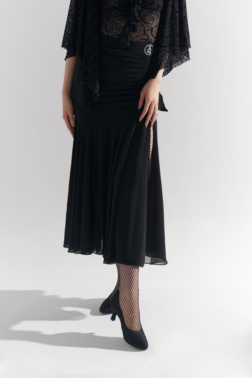 DQ-578  Pleated Modern Skirt with Side Slit