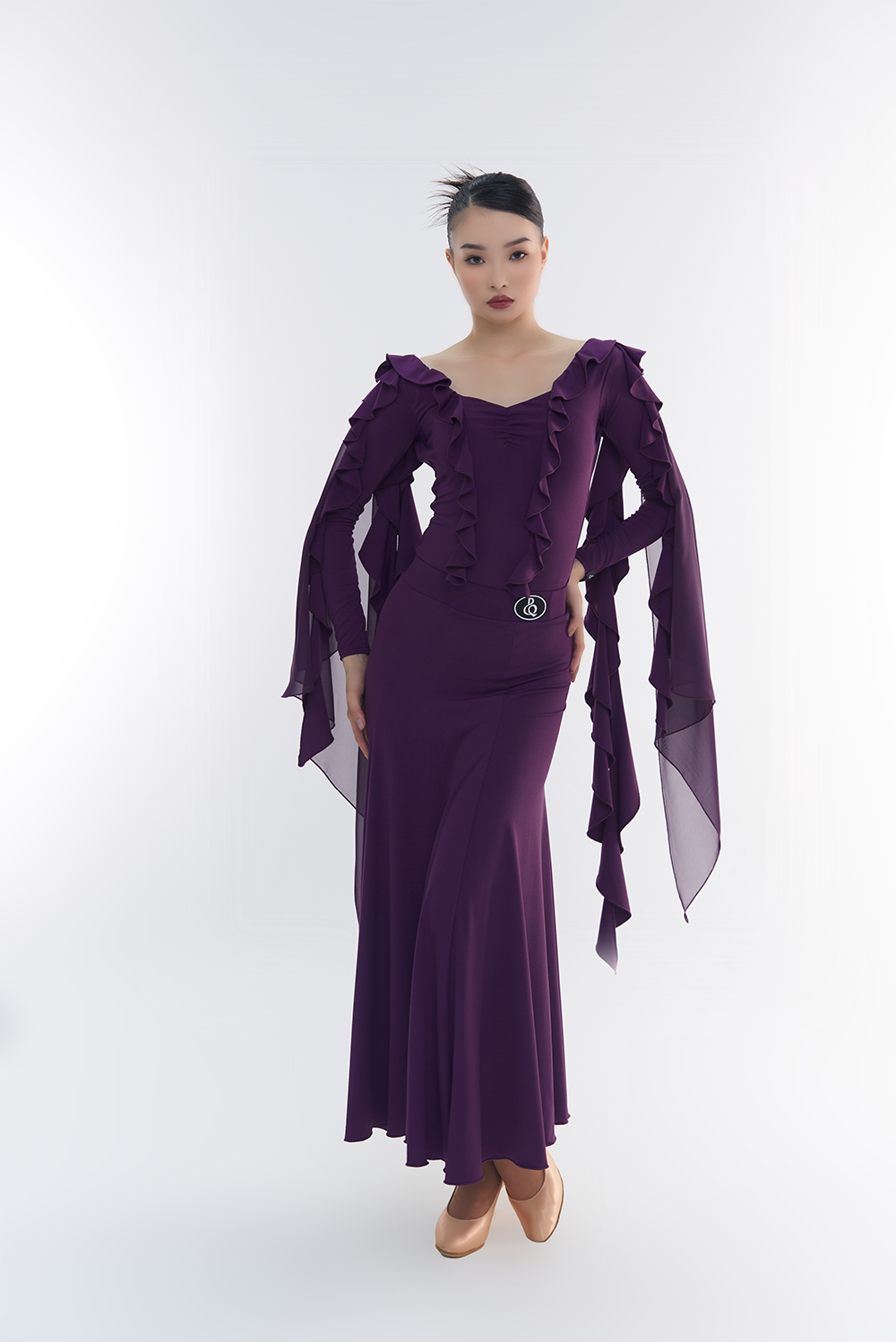 DANCE QUEEN 391-2 Basic modern dark purple skirt
