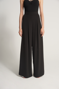 DANCE QUEEN 700 Black ruffle wide leg trousers