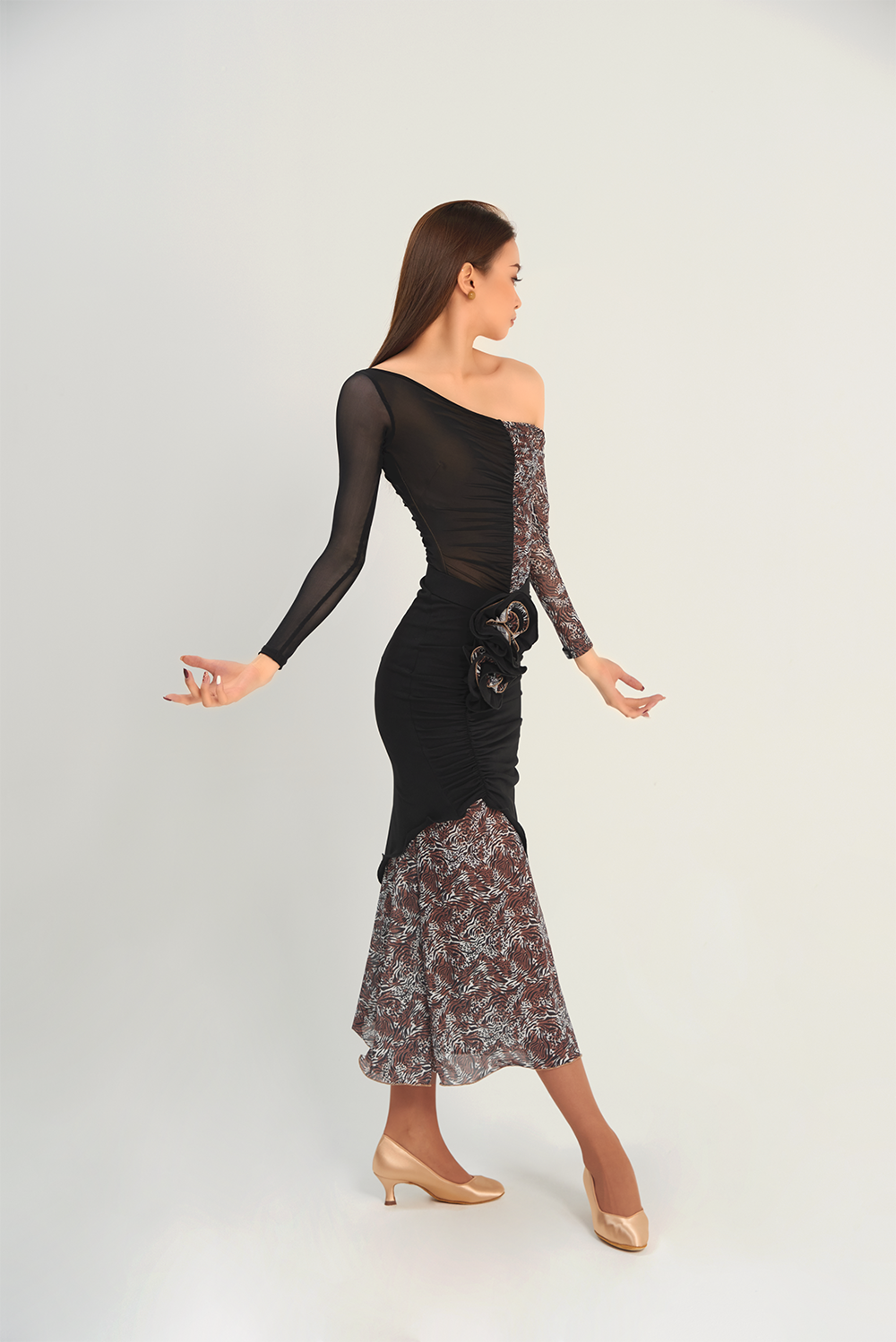 DANCE QUEEN 660-2 leopard print skirt