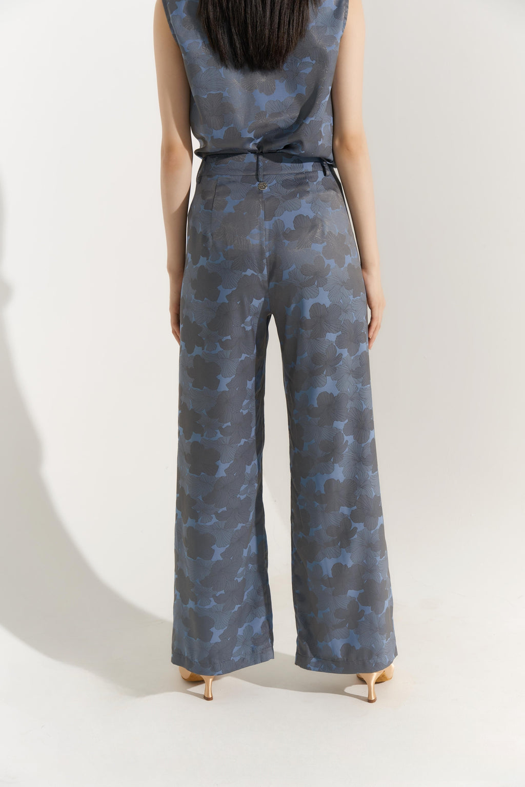 DANCE QUEEN 507-2  Blue Corduroy Wide Leg Trousers