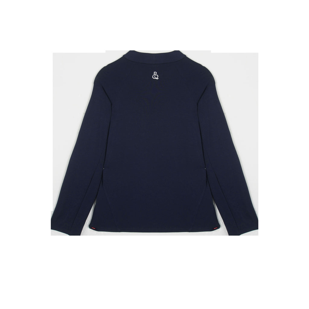 DANCE QUEEN M058-5 High Neck Long Sleeve Blue Shirt