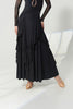 DANCE QUEEN 1196 Black High Waist Tiered Ruffle Maxi Ballroom Dance Sport Skirt