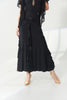 DANCE QUEEN 1194 Black High Waist Ring Cutout Ruched Lace Ruffle Dance Sport Skirt