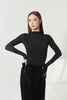 DANCE QUEEN 1210 Classic Black Mock Neck Long Sleeve Women Wear Dance Bodysuit Leotard