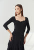 DANCE QUEEN 1190 Square Neck Lace Trim 3/4 Sleeve Women Wear Dance Bodysuit Leotard