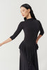 DANCE QUEEN 1185 Black Boat Neck Backless Long Sleeve Ballroom Practice Dancing Leotard