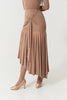 DANCE QUEEN 1030-3 Skin Color Cross Float Ruffle Design Ballroom Dance Sport Skirt