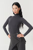 DANCE QUEEN 1184-8 Frog Gray Basic High Neck Long Sleeve Ballroom Practice Dancing Leotard