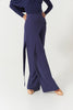 DANCE QUEEN 1161-5 Frog Blue Irregular Floats Buckle Wide Leg Ballroom Practice Dancing Trouser