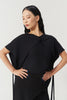 DANCE QUEEN 1179 Black Knot Cape Float Short Sleeve Ballroom Practice Dancing Leotard