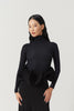 DANCE QUEEN 1184 Black Basic High Neck Long Sleeve Ballroom Practice Dancing Leotard