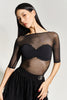DANCE QUEEN 996 Black Mesh Ballroom Practice Leotard