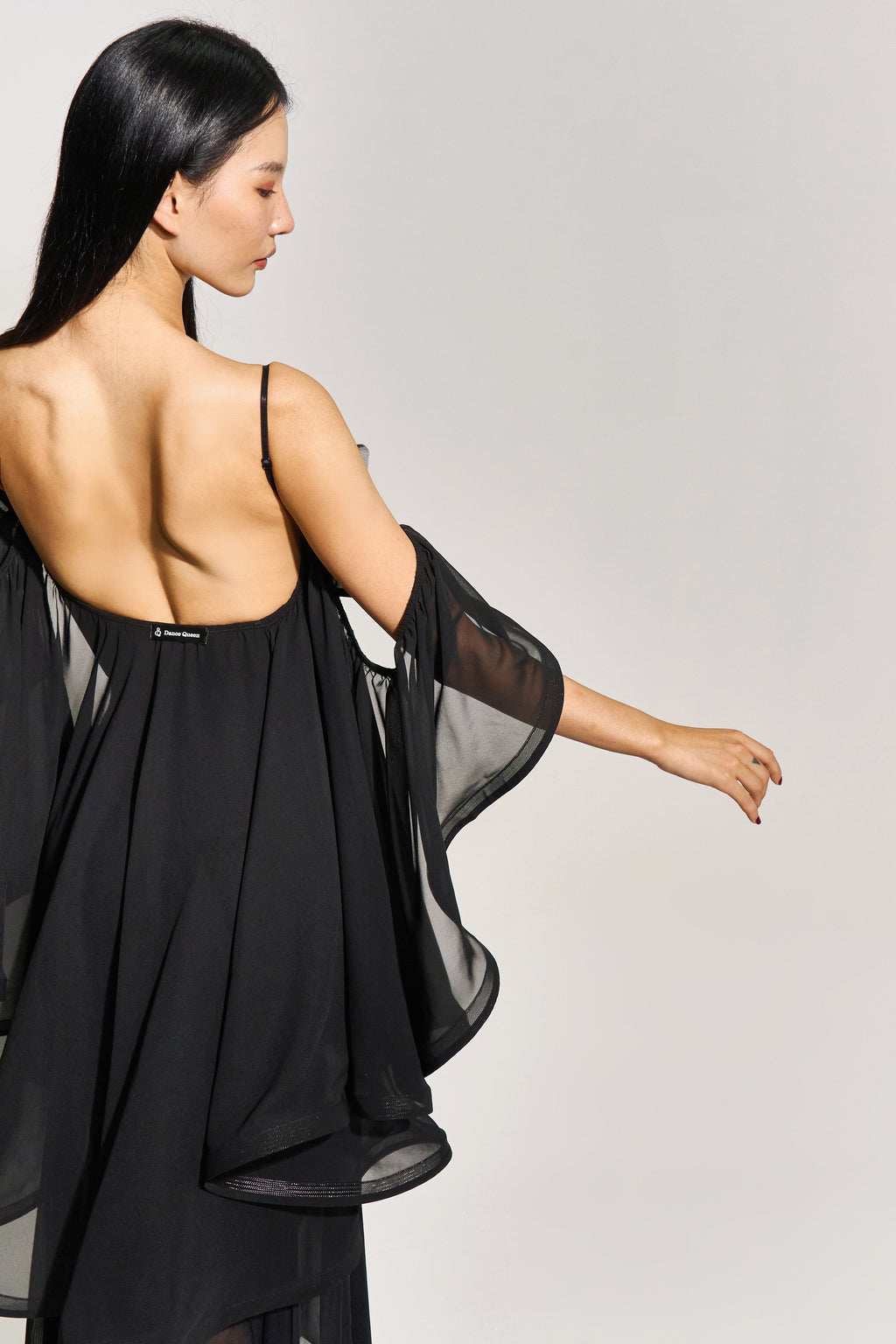 DANCE QUEEN 1000 Black Big Float Ballroom Practice Leotard