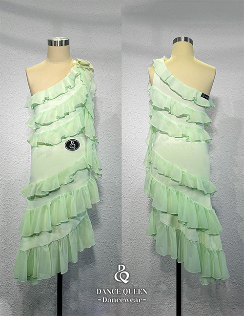 DANCE QUEEN 2330+2332 Kid Mint Mambo Ruffle Ballroom Suit