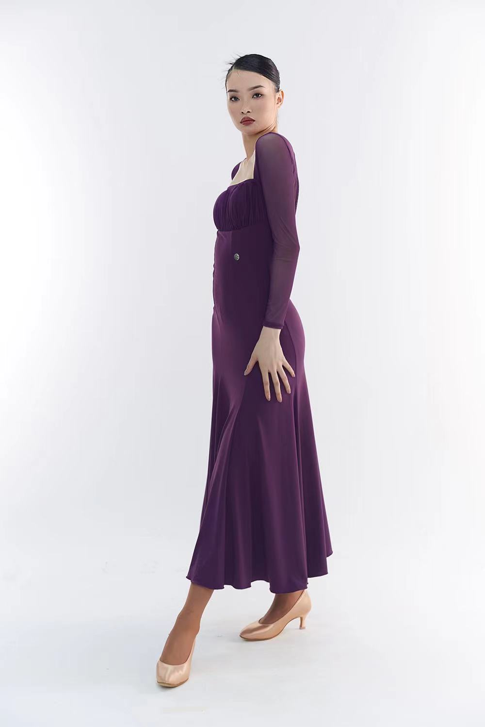 DANCE QUEEN 581-2 Tailor Made Dark Purple Dress