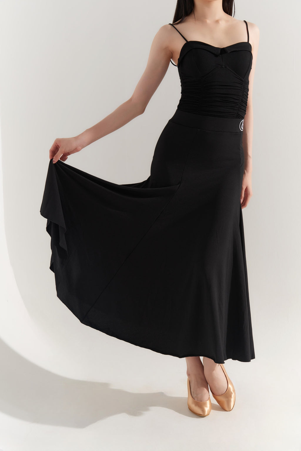 DQ-391 Dance Queen Black Godet Skirt