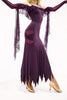 DANCE QUEEN 698-2 Autumn Plum Hollow Lace Ballroom Practice Skirt