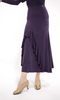 DANCE QUEEN 789-3 Autumn Midnight Orchid Ruffle Elastic Ballroom Dance Skirt