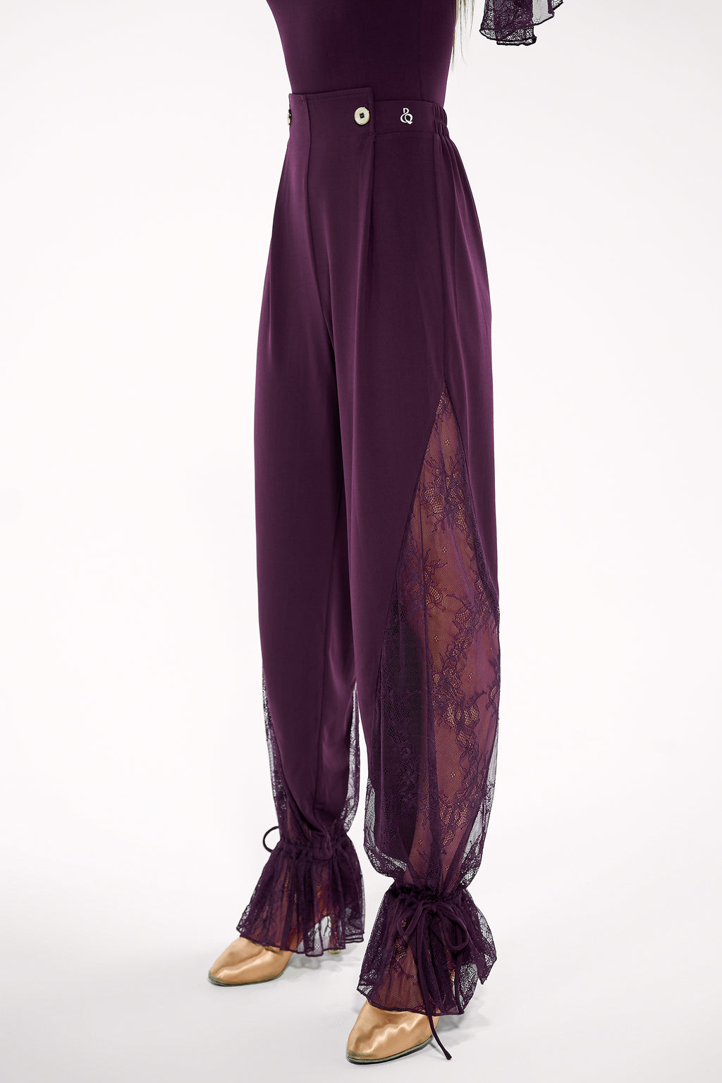 DANCE QUEEN 785-2 Plum Autumn Llimited Color Limited Lace Ballroom Trouser