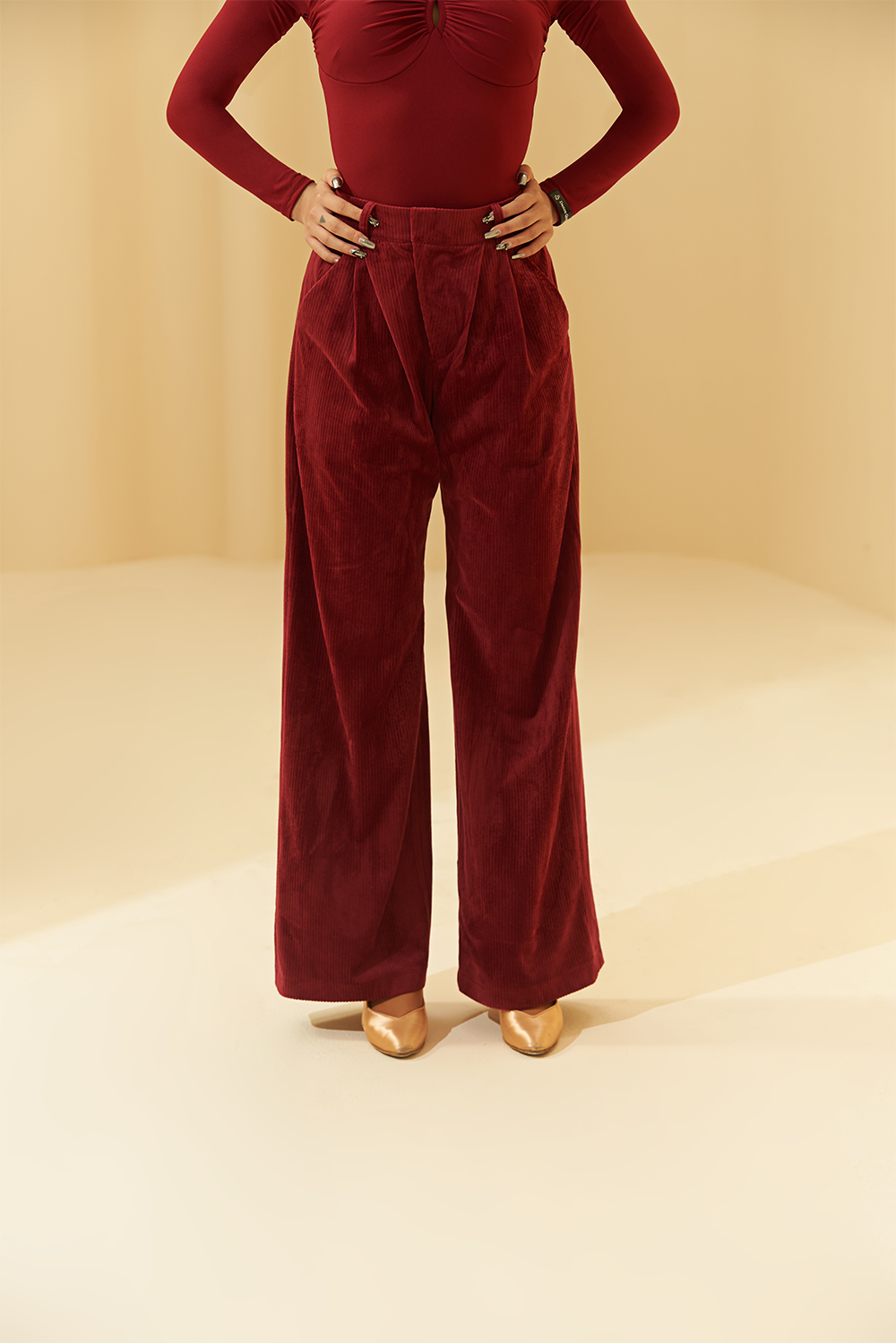 DANCE QUEEN 507-3  Corduroy Wide Leg Trousers