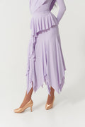 DANCE QUEEN 820-7 Light Purple Irregular Float Ballroom Practice Dancing Skirt