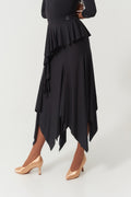DANCE QUEEN 820 Black Irregular Float Ballroom Practice Dancing Skirt