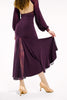 DANCE QUEEN 670-3 Autumn Plum Side Slit Ballroom Dancing Skirt
