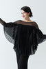 DANCE QUEEN 1121 Black Designer style with mesh and chiffon batwing sleeves Practice Dance Sport Ballroom leotard