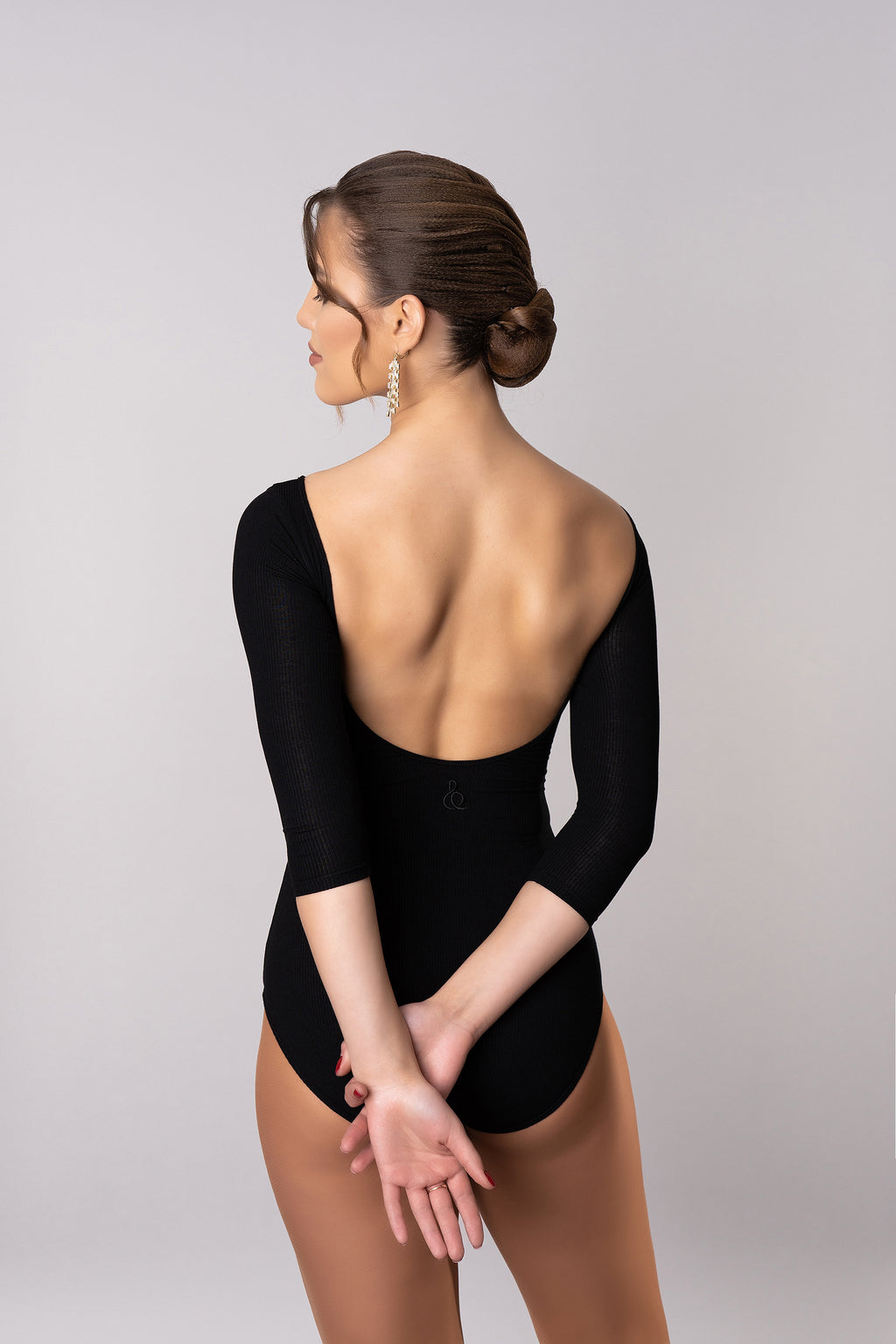 DQ-015 DANCE QUEEN Boat Neck Low Back Ribbed Leotard