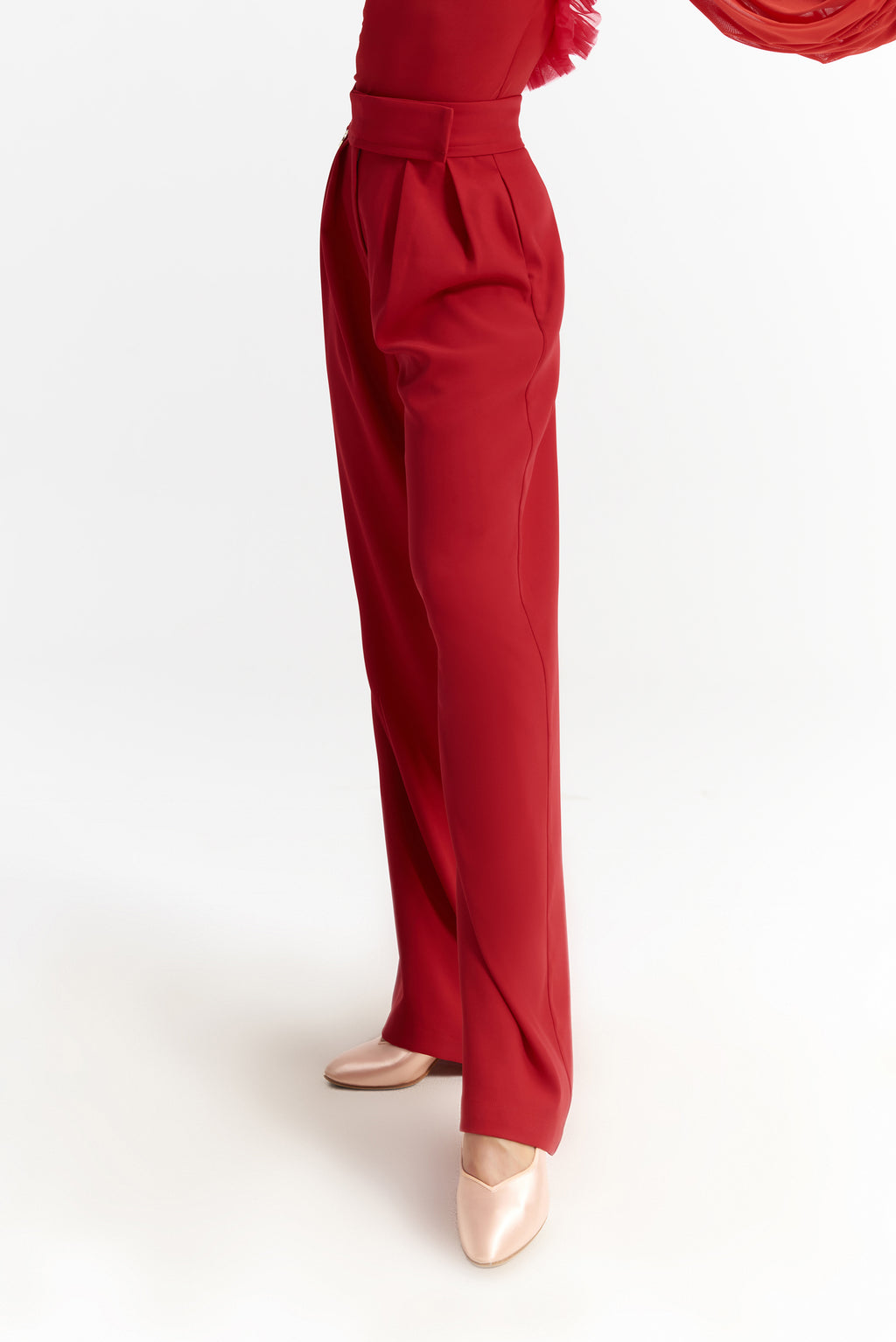 DANCE QUEEN 942-6 Red Wide Leg Ballroom Practice Dancing Trouser