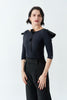 DANCE QUEEN 1103 Black Designer corsage with backless velvet ruffle trim Practice Dance Sport Ballroom leotard