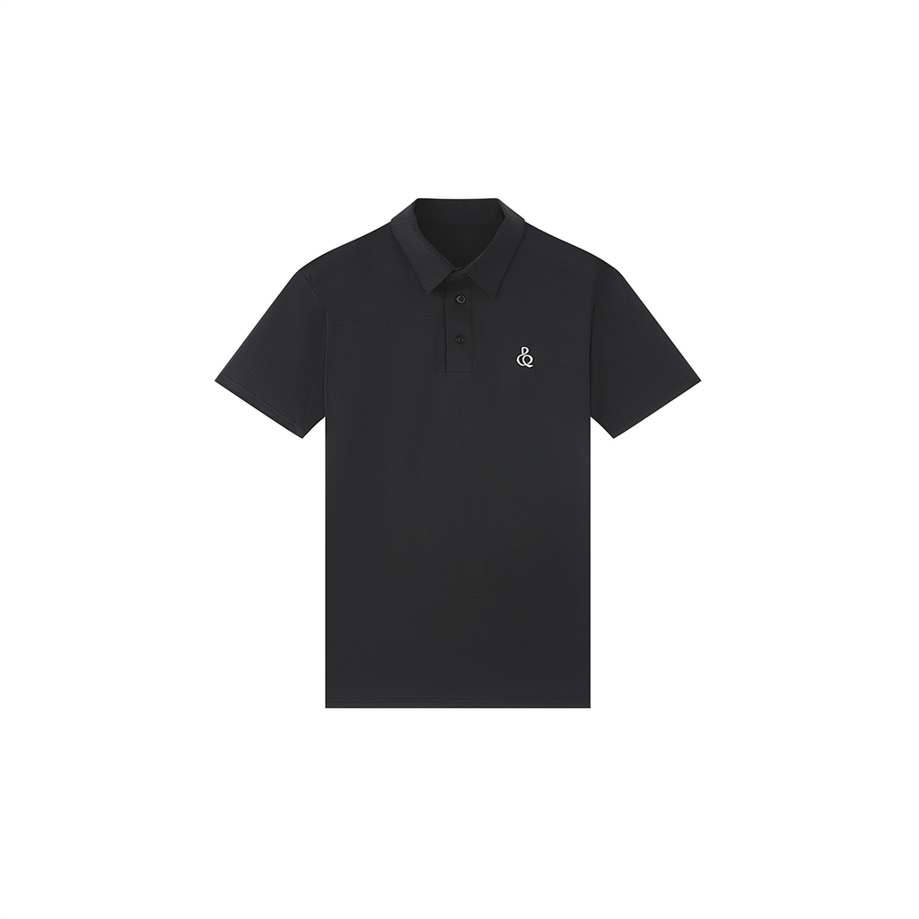 DANCE QUEEN M035-2 Classic Black Short-sleeved Polo Shirt