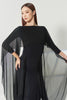 DANCE QUEEN 1189 Mesh Cape Boat Neck Draped Flowy Sleeves Women Wear Dance Bodysuit Leotard