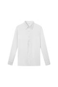 DANCE QUEEN M133-4 Classic White Polo Long Raglan Sleeve Man Shirt