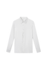 DANCE QUEEN M133-4 Classic White Polo Long Raglan Sleeve Man Shirt