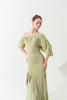 DANCE QUEEN 1120-2 Jade Green Irregular Ruffle Sleeve Ballroom Dancewear Leotard