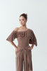 DANCE QUEEN 1120-5 Blush Lotus Irregular Ruffle Sleeve Ballroom Dance Wear Leotard