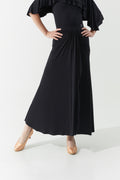 DANCE QUEEN 1133 Black Front Pleated A-line Ballroom Skirt