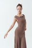 DANCE QUEEN 1148-5 Blush Lotus Wave Collar Sleeveless Backless Ballroom Leotard
