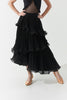 DANCE QUEEN 1150 Black Multilayered Mesh Tulle Asymmetric Hem Ballroom Skirt
